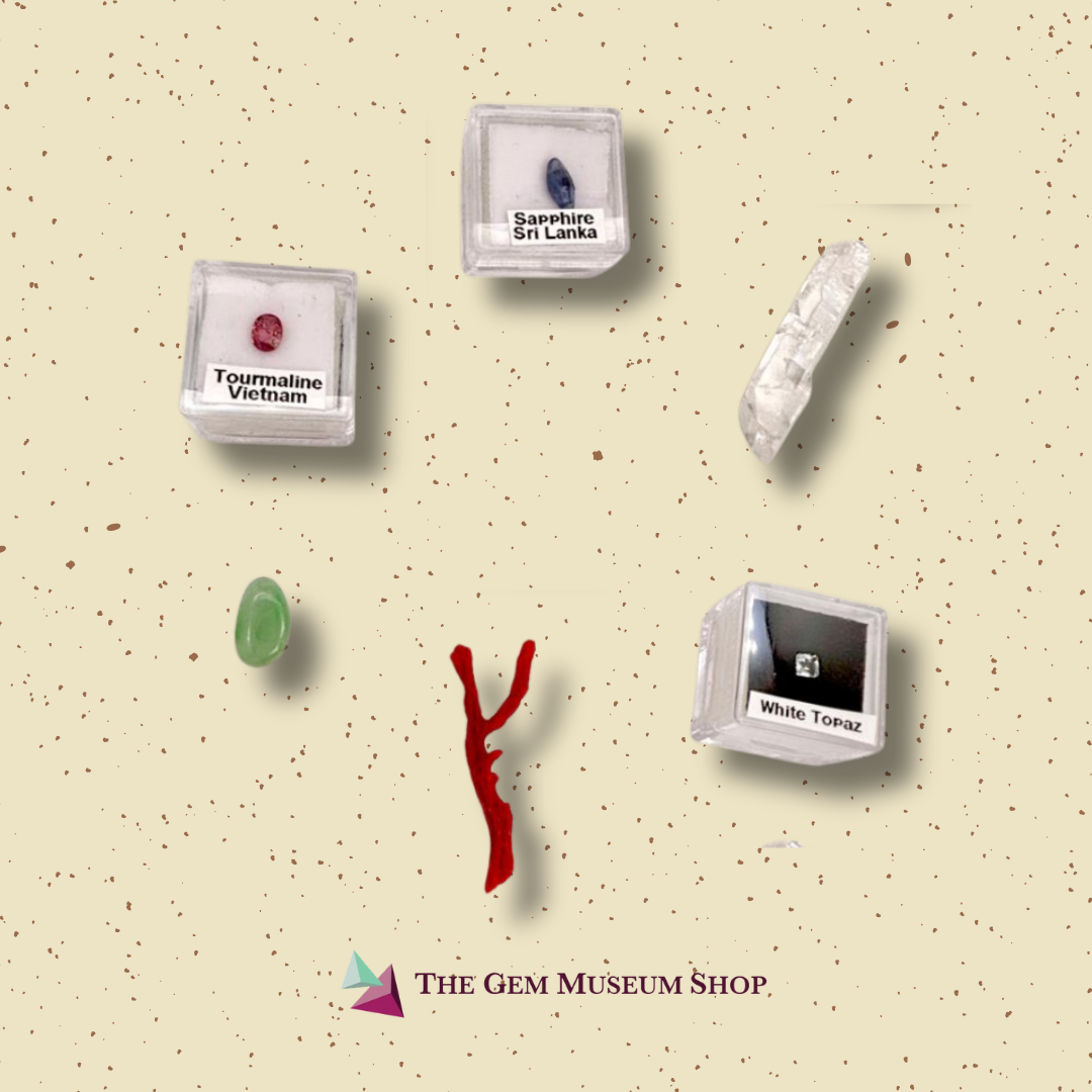 Examples of specimens from the S$10 mystery gem pouch selection; one specimen per bag